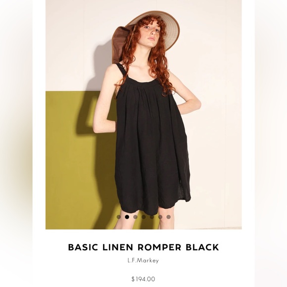 LF Markey Basic Linen Romper - Black Sz 12 - Picture 2 of 7